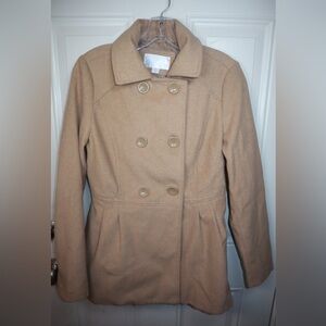 Xhilaration Tan pea coat SIZE SMALL